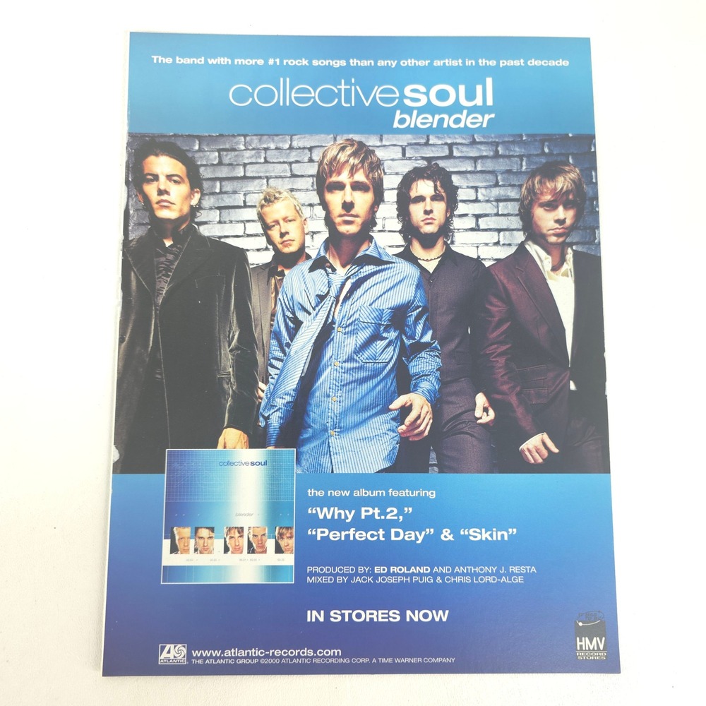 Collective Soul Blender Album Print Ad 2000 Alt Rock Y2K Music Collector Decor - Picture 1 of 6